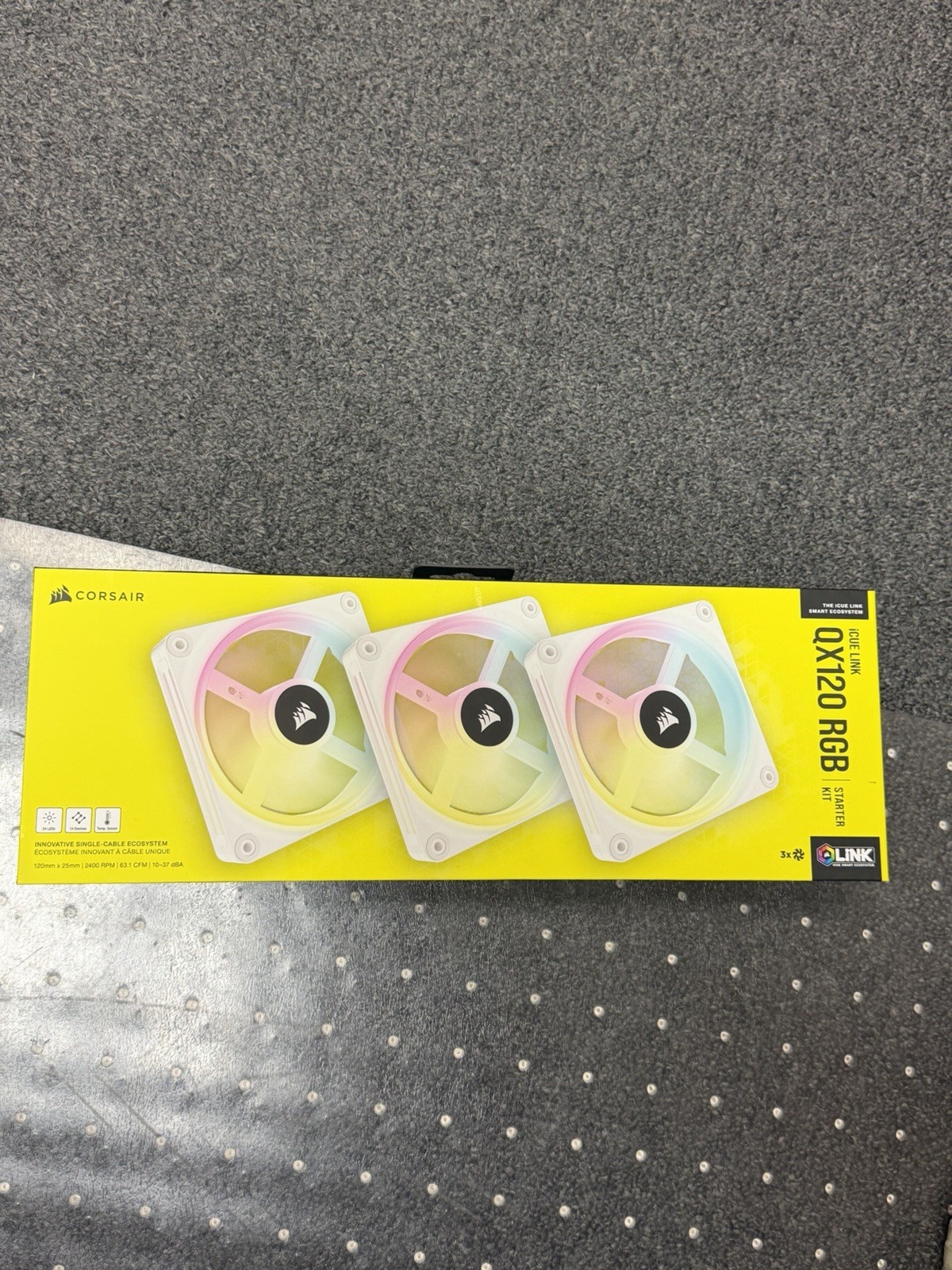 CORSAIR QX RGB Series, iCUE LINK QX120 RGB WHITE, 120mm Magnetic Dome RGB Fan, S