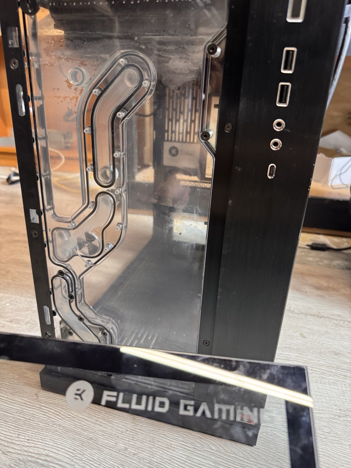 EK Fluid Gaming 200 Series Water Cooling Block for CPU/GPU, Acrylic Black/Clear