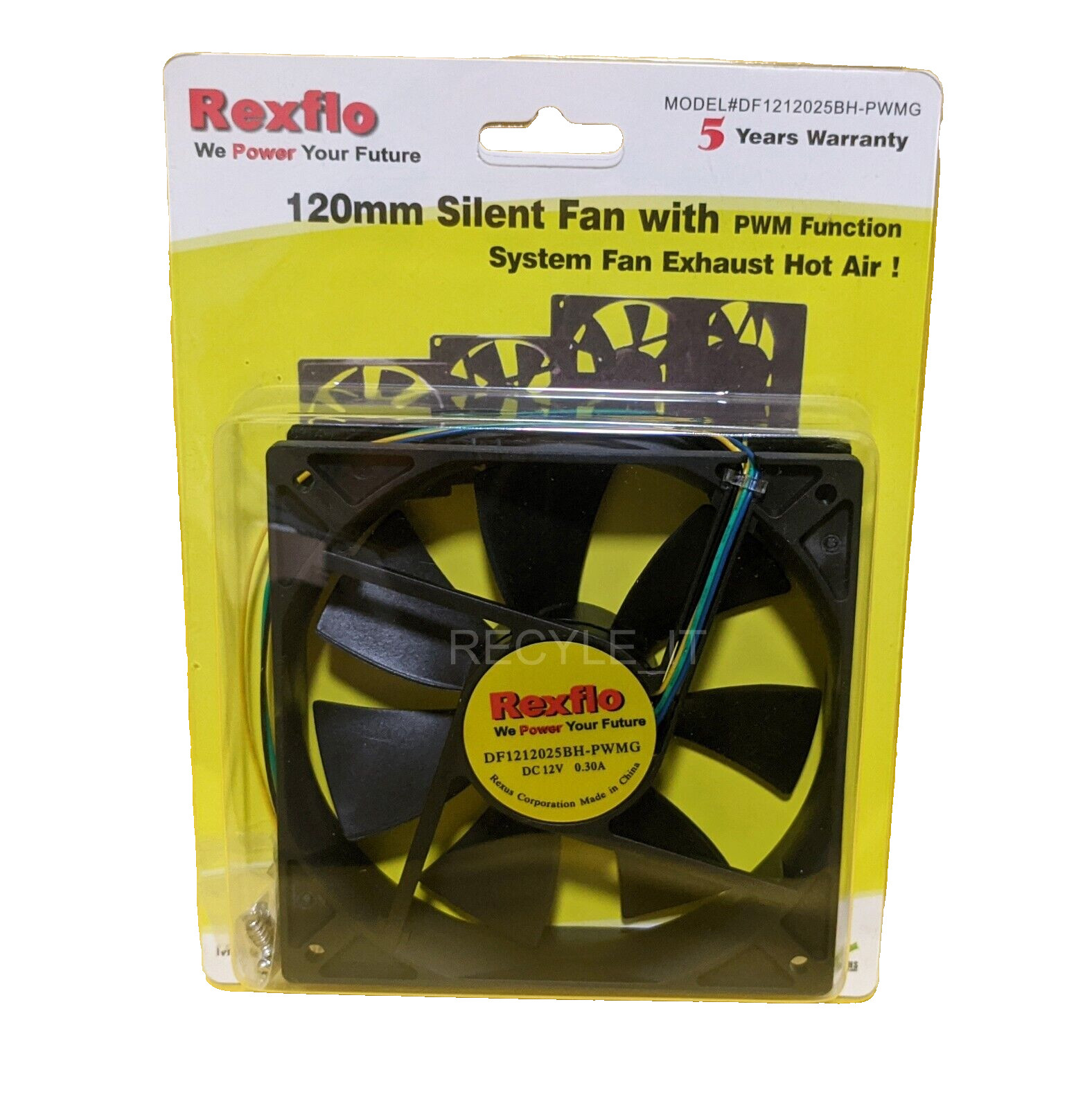 New Rexflo 120mm Dual Ball Bearing DC 12V PWM 4-pin/3pin Fan PC CPU/Case Cooling