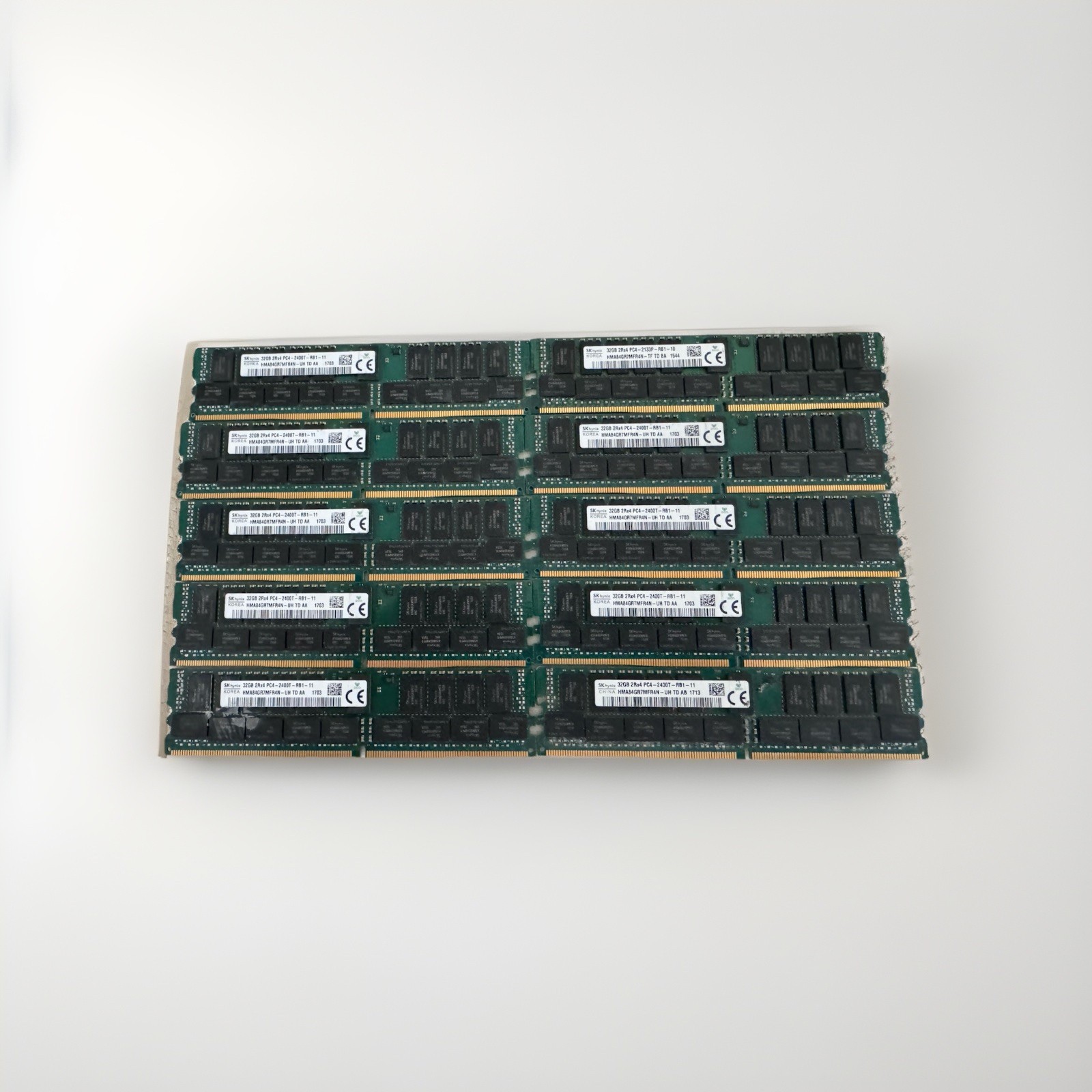 Lot of 10 SK Hynix 32GB PC4-2400T 2Rx4 DDR4 ECC RDIMM Re Server HMA84GR7MFR4N-UH