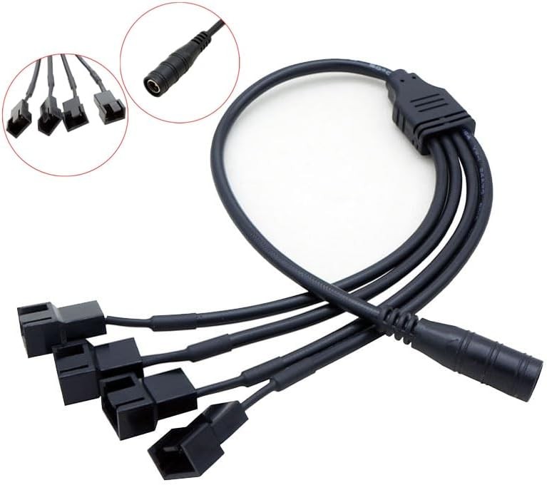 12V PC Fan Speed Controller, Power Supply 100-240V AC to 3-12V DC Black