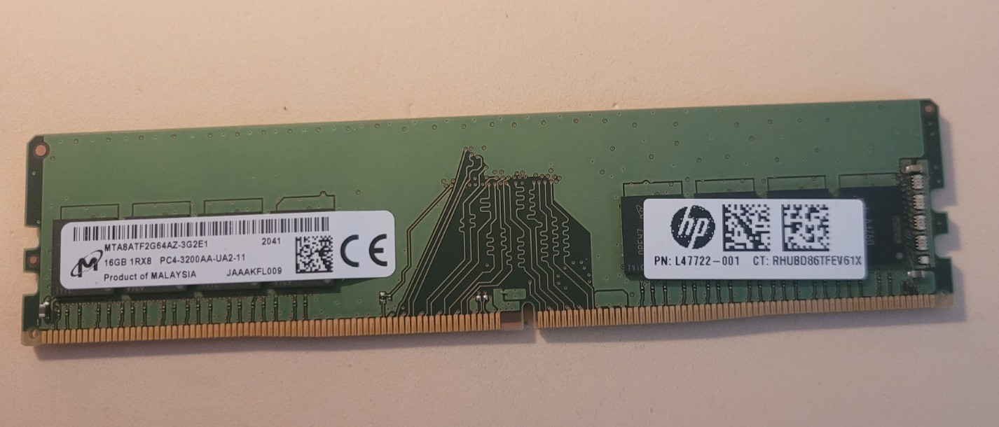 Micron 16GB DDR4-3200 PC4-25600 1Rx8 DIMM Desktop Memory RAM MTA8ATF2G64AZ-3G2E1