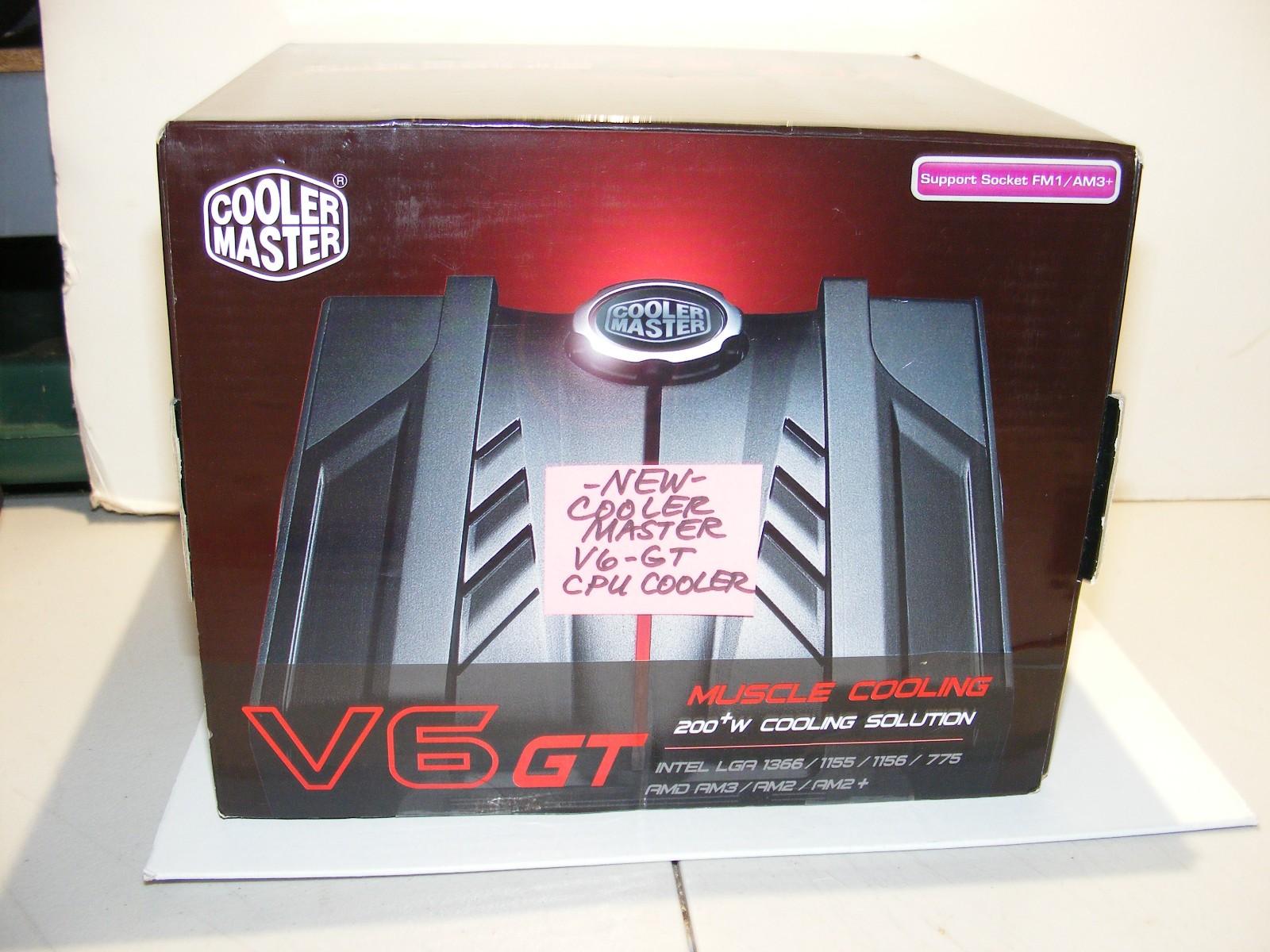 NEW SEALED VINTAGE COOLER MASTER V6 GT CPU MUSCLE COOLER DUAL 120 FANS 6 PIPES