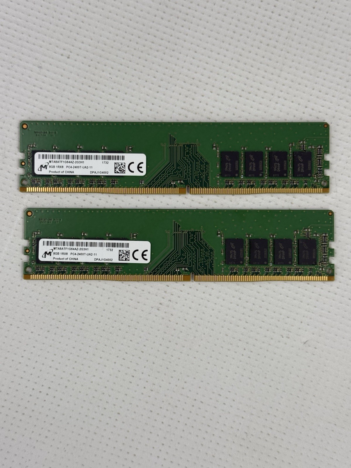 MICRON 16GB 1RX8-PC4-2400T-UA2-11-MTA8ATF1G64AZ-2G3H1-DESKTOP MEMORY