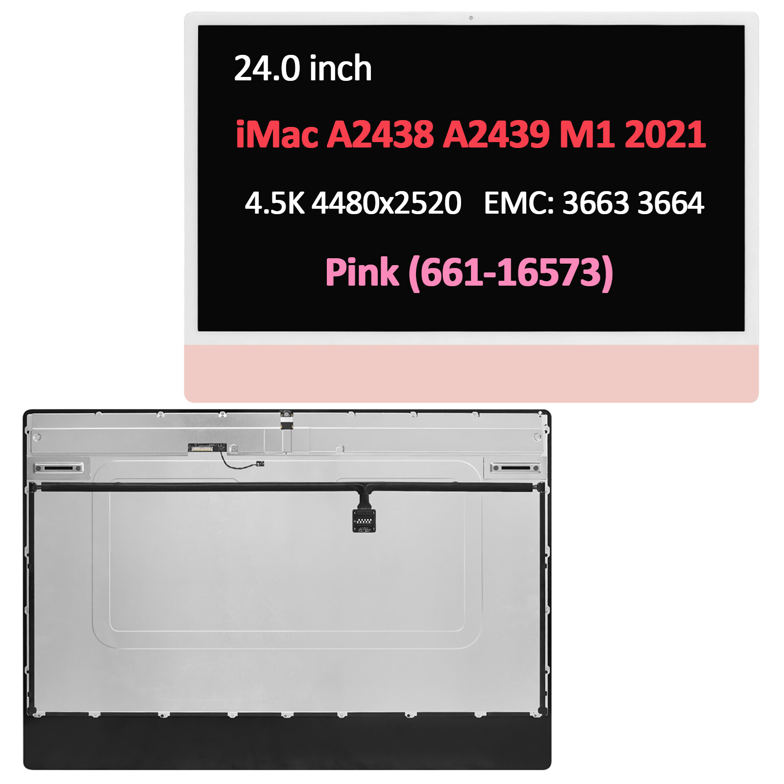 4.5K LCD Screen Display Assembly for iMac A2438 24″ M1 2021 EMC 3663 3664 Pink