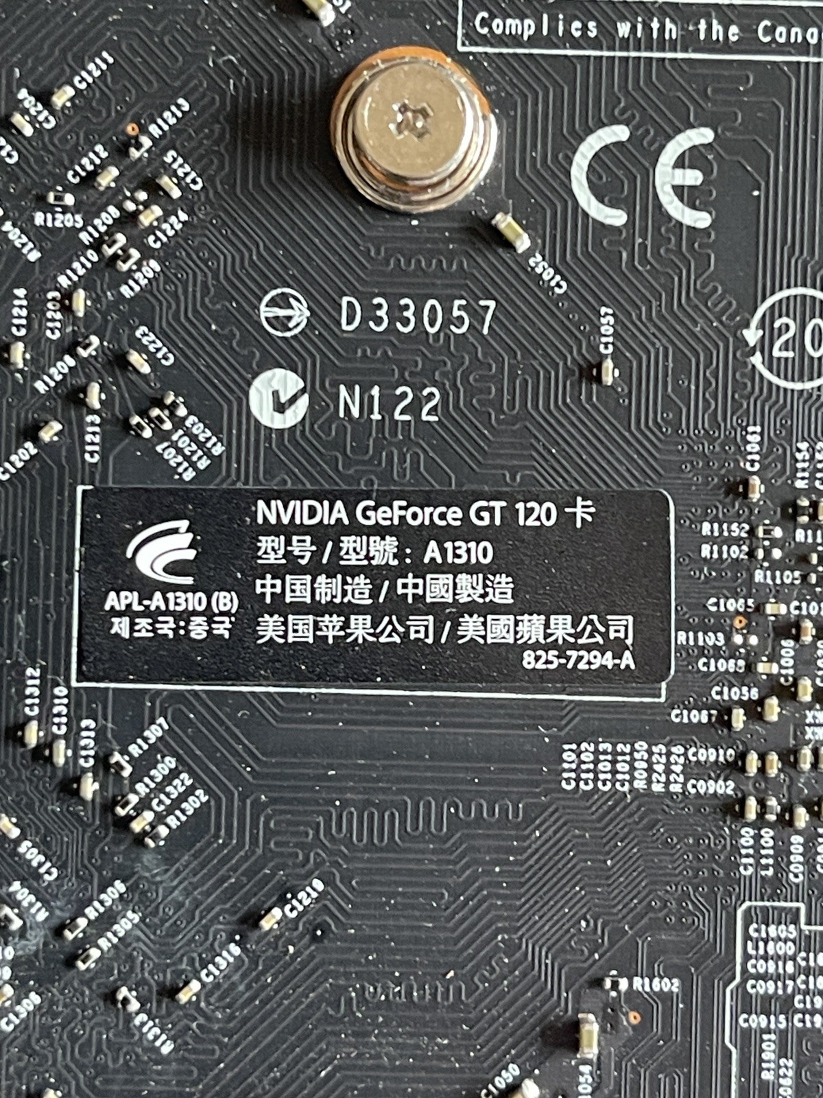 Apple Nvidia GeForce GT120 512MB GDDR3 PCI Express x16 Video Card A1310