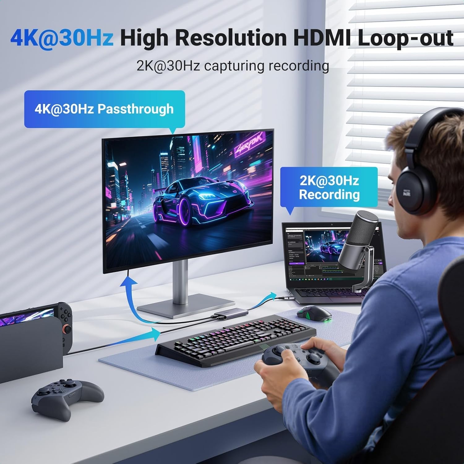 HDMI to USB 3.0 Capture Card Low Latency Streaming
