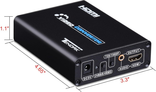 Tendak 3RCA AV CVBS Composite & S-Video R/L S-Viceo & RCA to HDMI(Metal)
