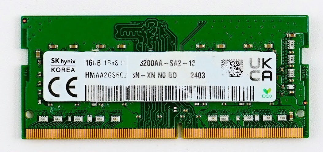 SK Hynix 16GB DDR4 3200 MHz 1Rx8 SODIMM Laptop RAM 260pin – HMAA2GS6CJR8N-XN