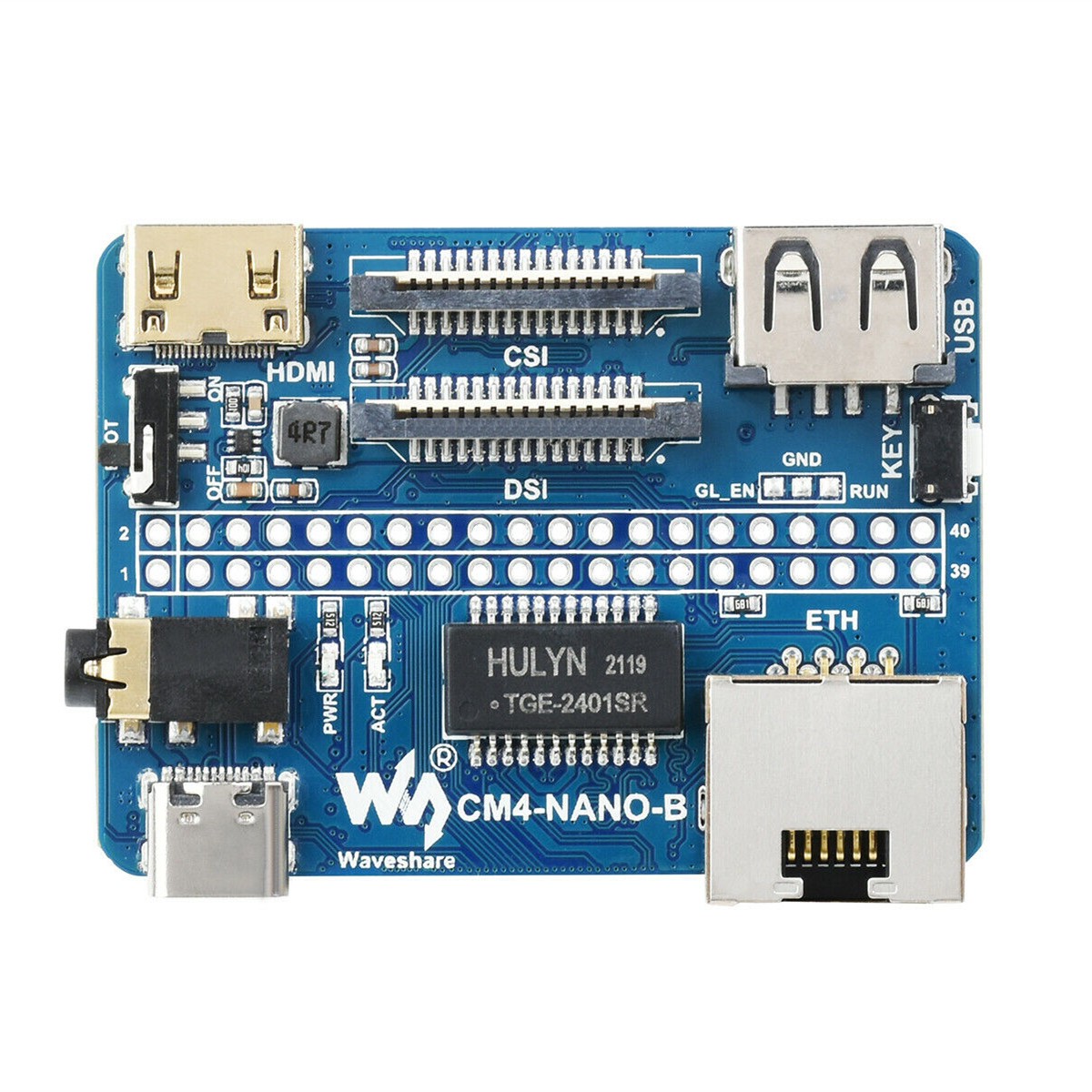 Mini Base Board (B) for Raspberry Pi Compute Module 4 Same Size as the CM4