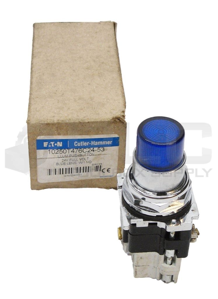 NEW CUTLER HAMMER 10250T476C24-53 ILLUMINATED PUSHBUTTON BLUE 24V