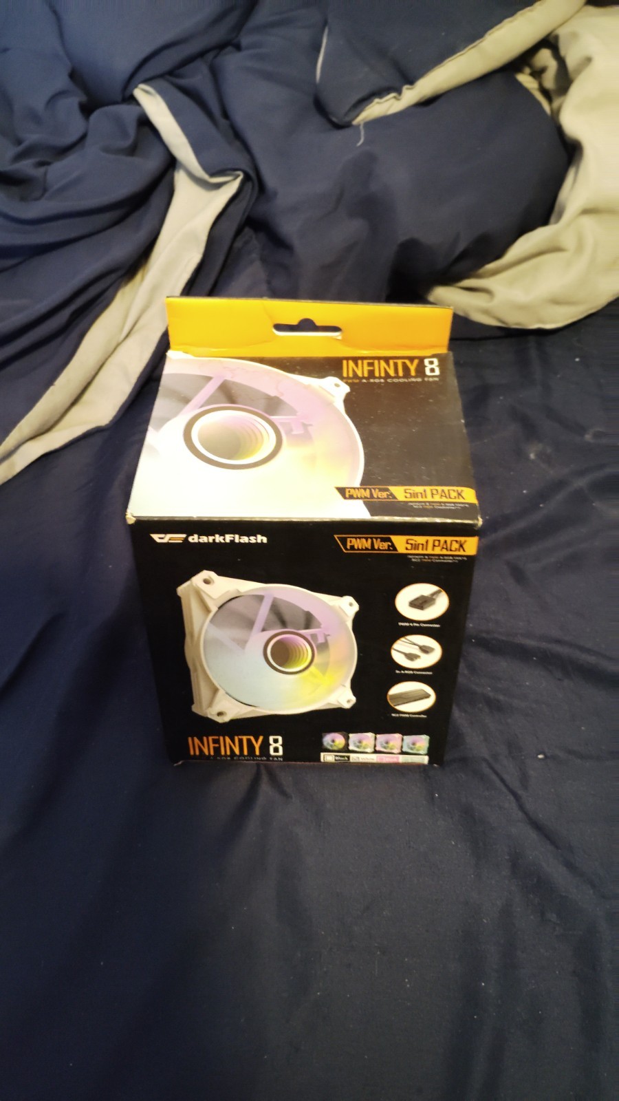 Darkflash Infinity 8 5in1 Pack PWM ARGB Cooling Fans – New/Sealed!