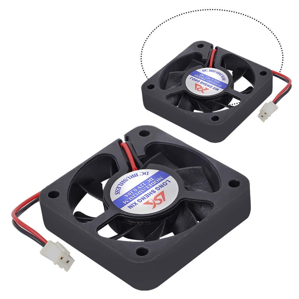 Icstation 2 PCS Brushless DC Cooling Fan 50mm x 50mm x 10mm, 5010 12V 2 Pin 0…