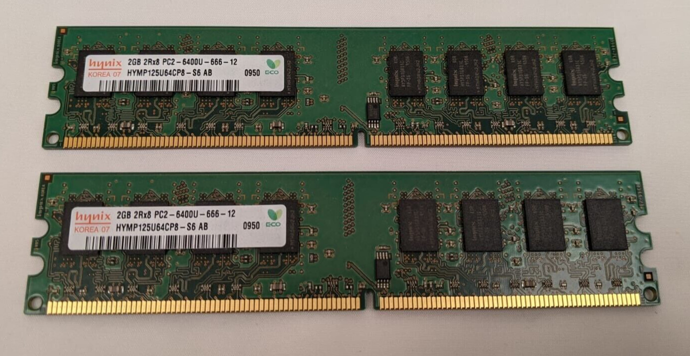 Genuine Nanya, Hynix or Samsung 2x2GB 4GB DDR2 Desktop Memory for Dell 755 760