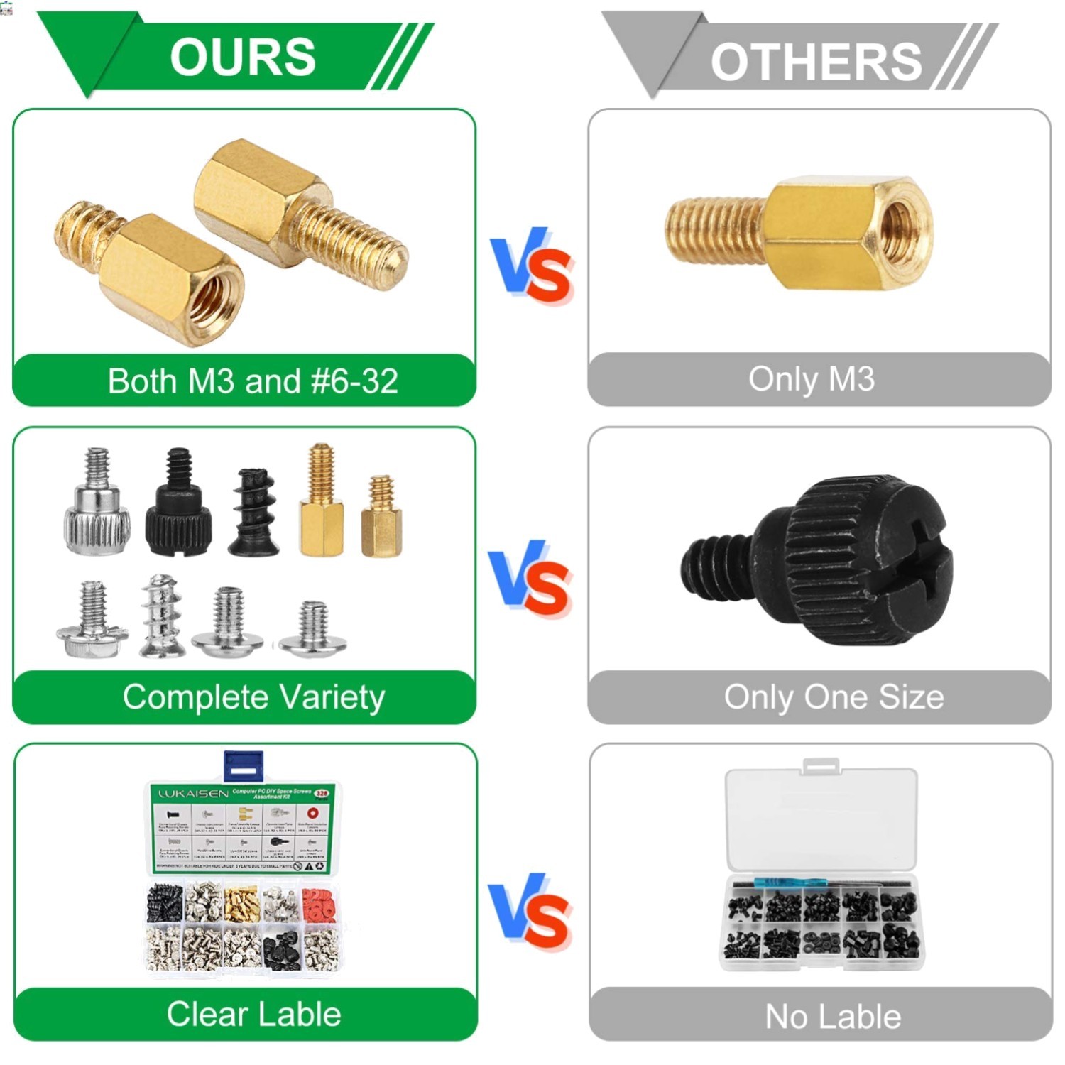 350PCS Computer Screws Motherboard Standoffs Assortment Kit for Universal Mot…