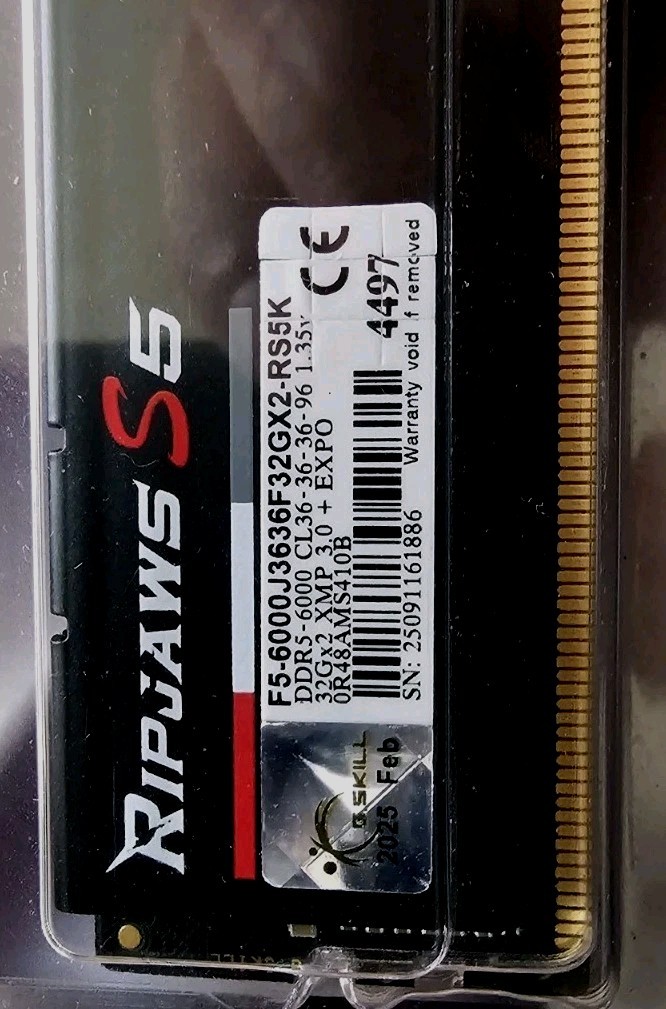 G.SKILL Ripjaws S5 DDR5-6000 32GB DIMM XMP 3.0 AMD EXPO RAM