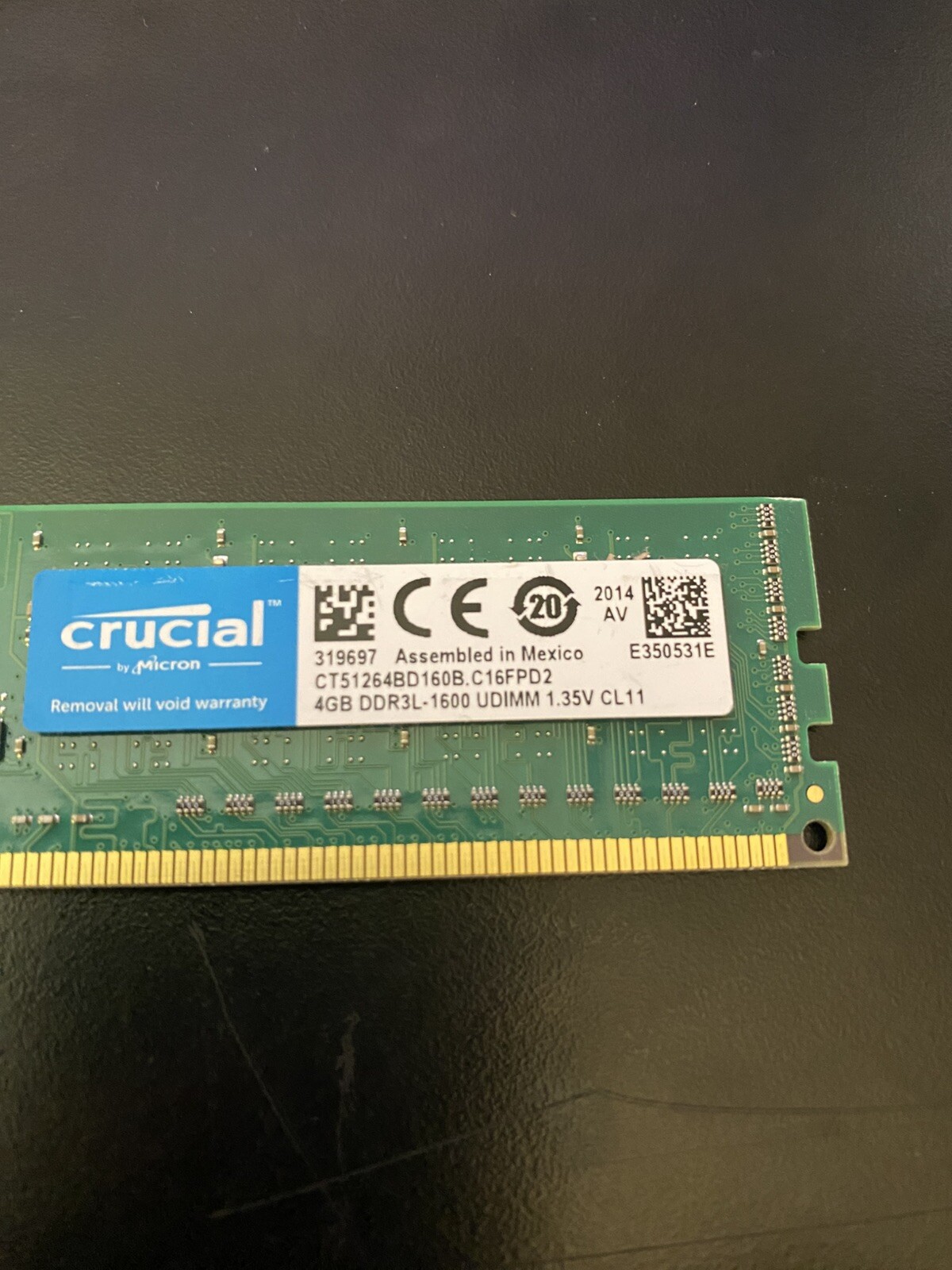 #55# Crucial CT51264BA160B.C16FPD2 4GB DDR3 DIMM 1600 MHz PC3-12800 SDRAM