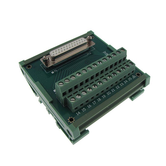 DB25 Female Signals Breakout Board Din Rail Mounting Header Screw terminals