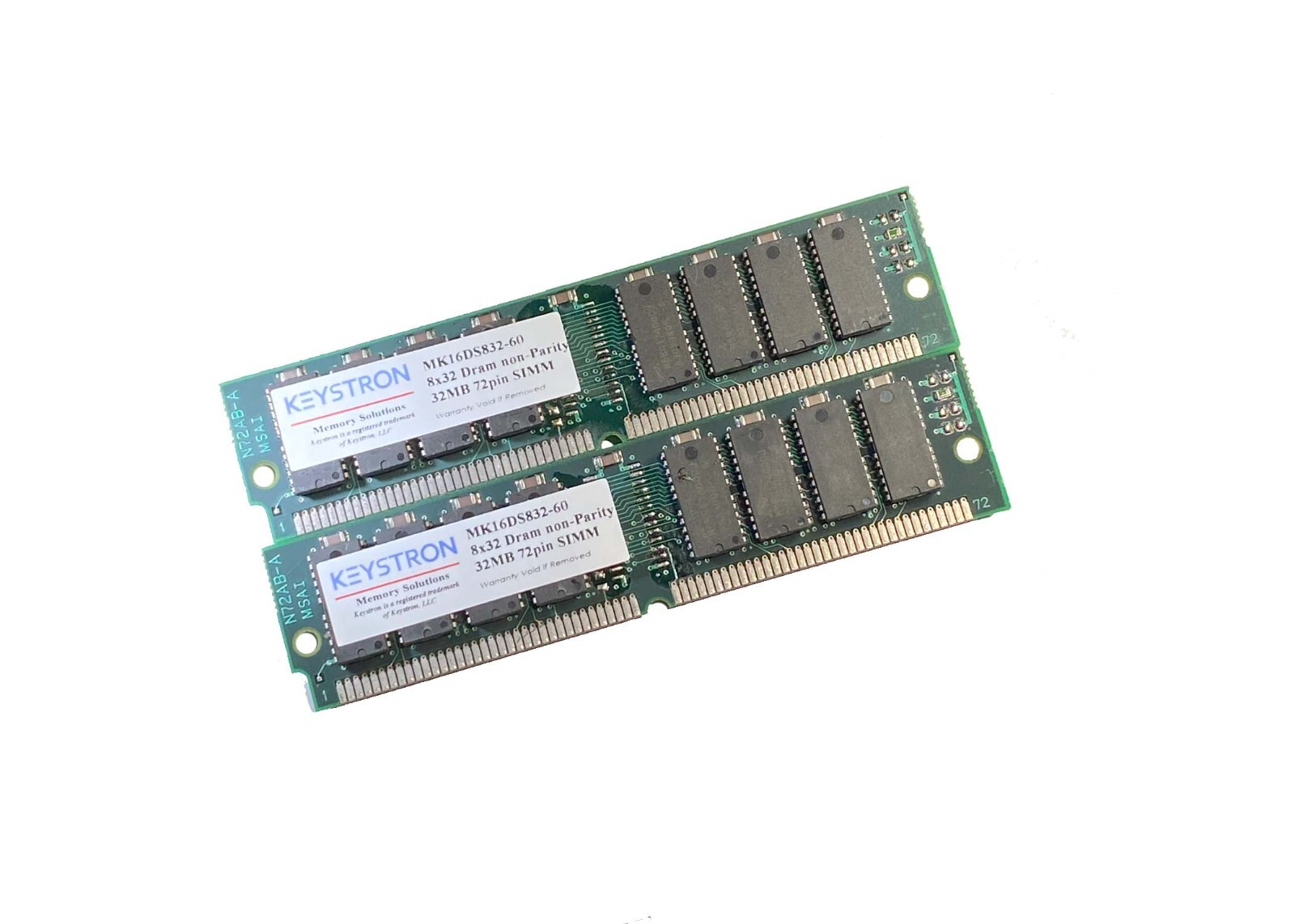 64MB (2X32MB) MEMORY 8X32 72PIN NON PARITY FPM 60NS 5V RAM SIMM