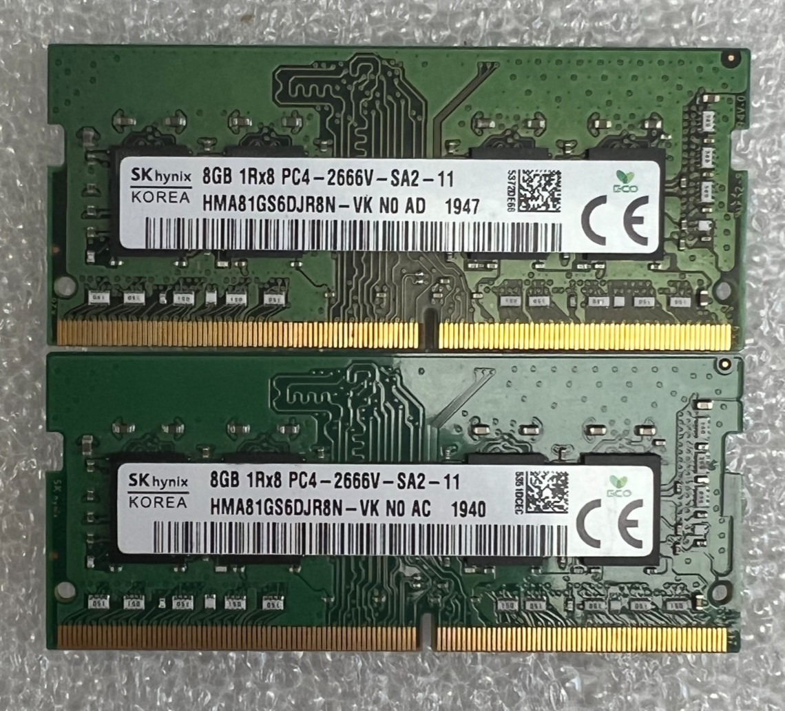SK Hynix 8GB DDR4-2666 PC4-2666V 260-Pin SO-DIMM RAM HMA81GS6DJR8N-VK NO AC