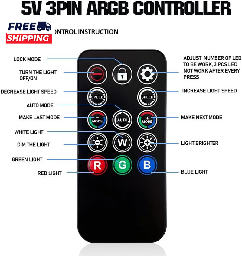 ARGB Controller Kit for PC RGB Case Fans ARGB Splitter SATA Power RGB Fan
