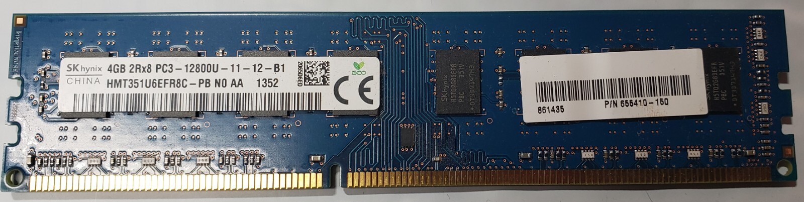 SK Hynix 4GB 2Rx8 PC3-12800U-11-12-B1 Memory HMT351U6EFR8C-PB (Lot of 4)