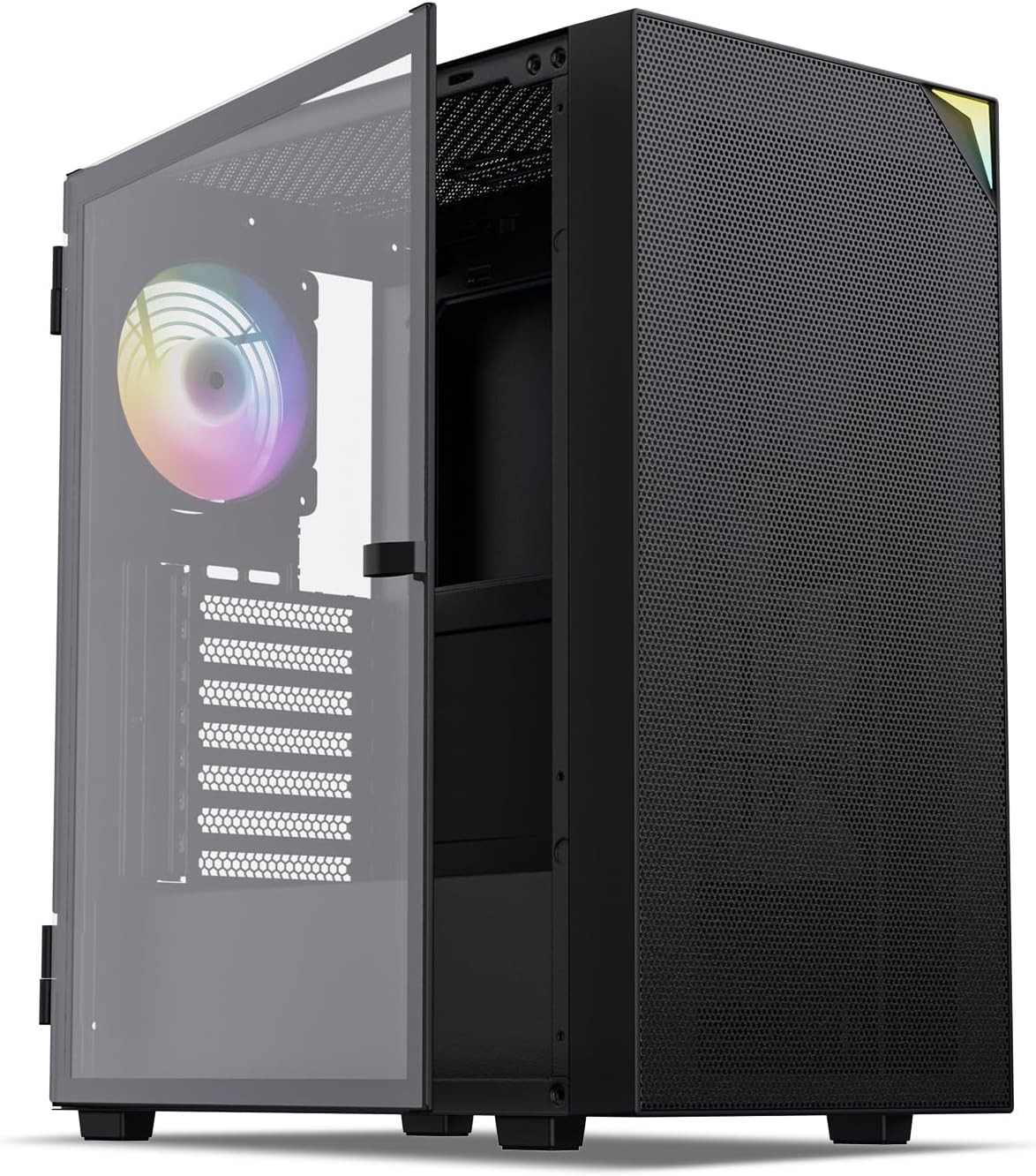 AL800 Full Tower PC Computer Case – Door Opening Design Tempered Glass, E-ATX/AT