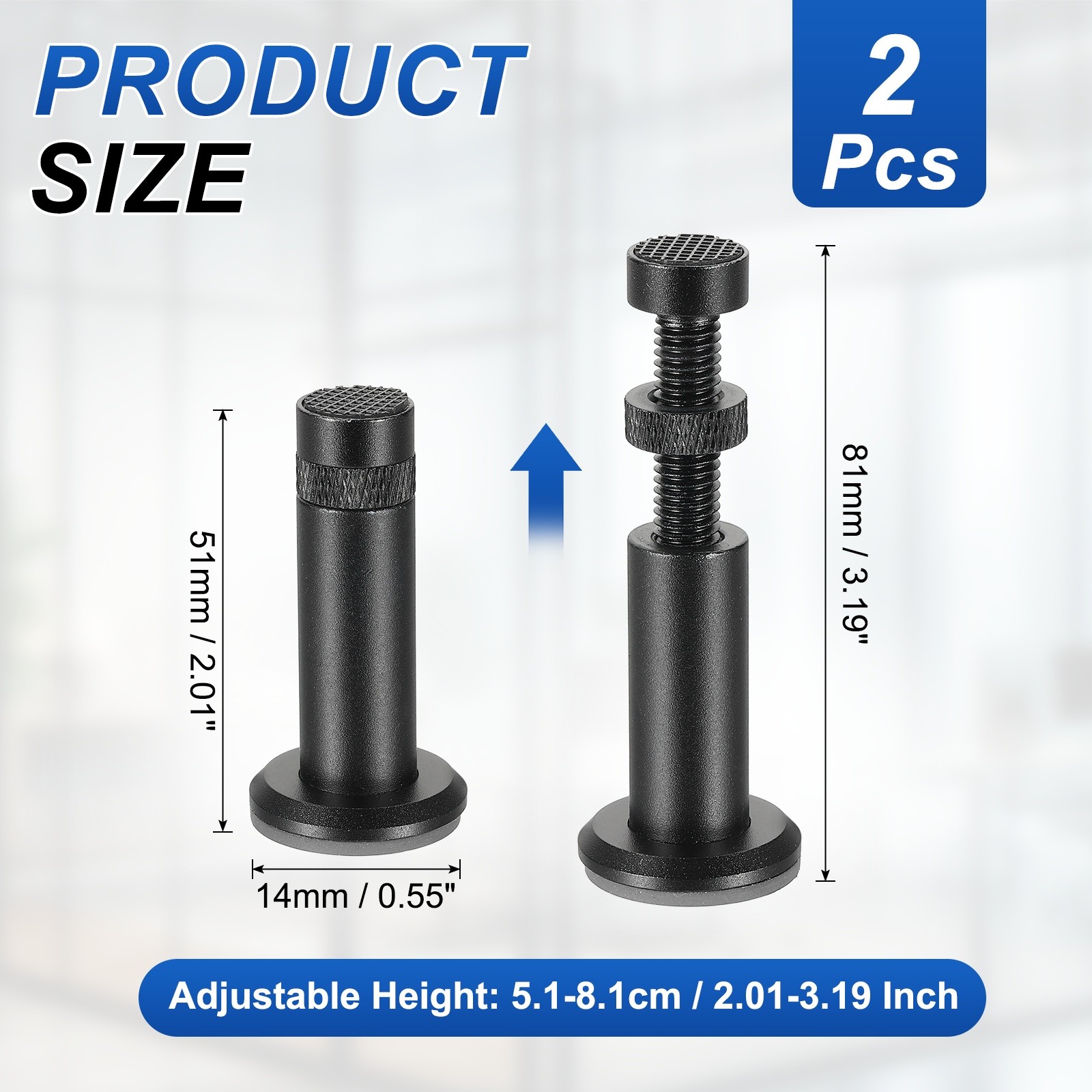 GPU Support Stand, 2Pcs Graphics Card Support 2-3.2 Inch Adjustable, Black