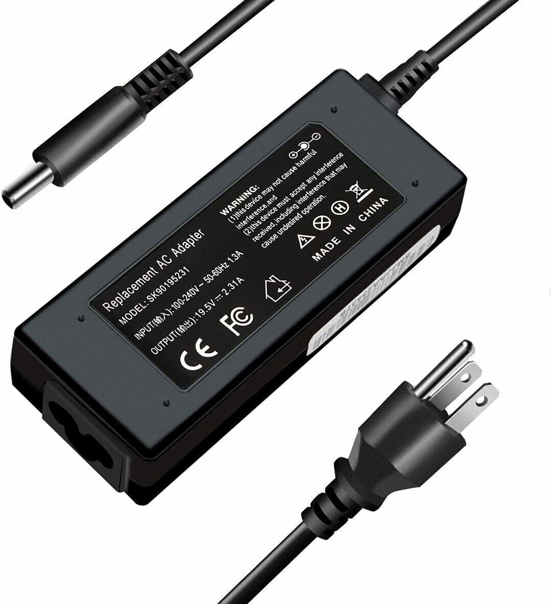Power Adapter Charger for Dell Latitude 7350 3390 2-in-1 Laptop 45W 19.5V 2.31A