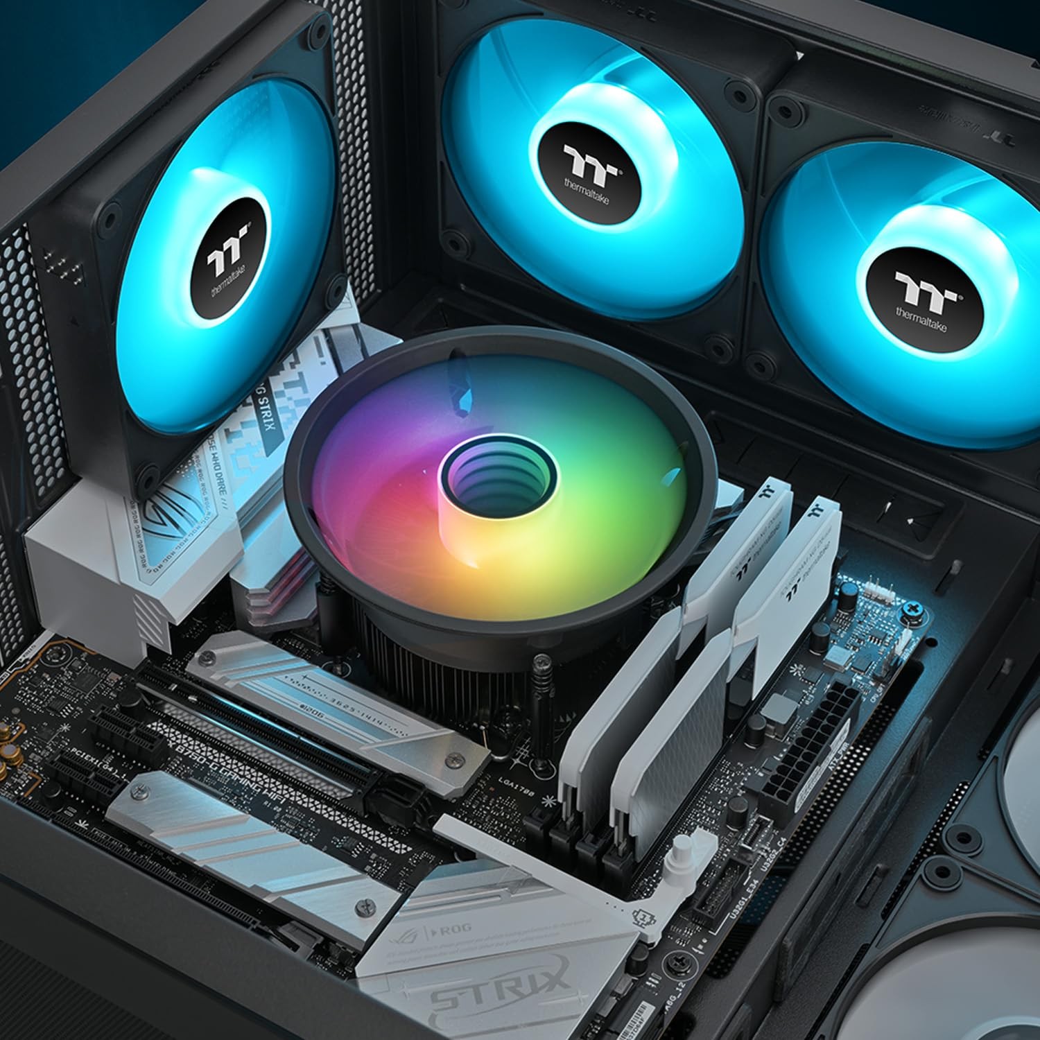 UX150 ARGB CPU Cooler; Copper Base/Aluminum Fins; 130mm PWM Fan; 500~2400 RPM…