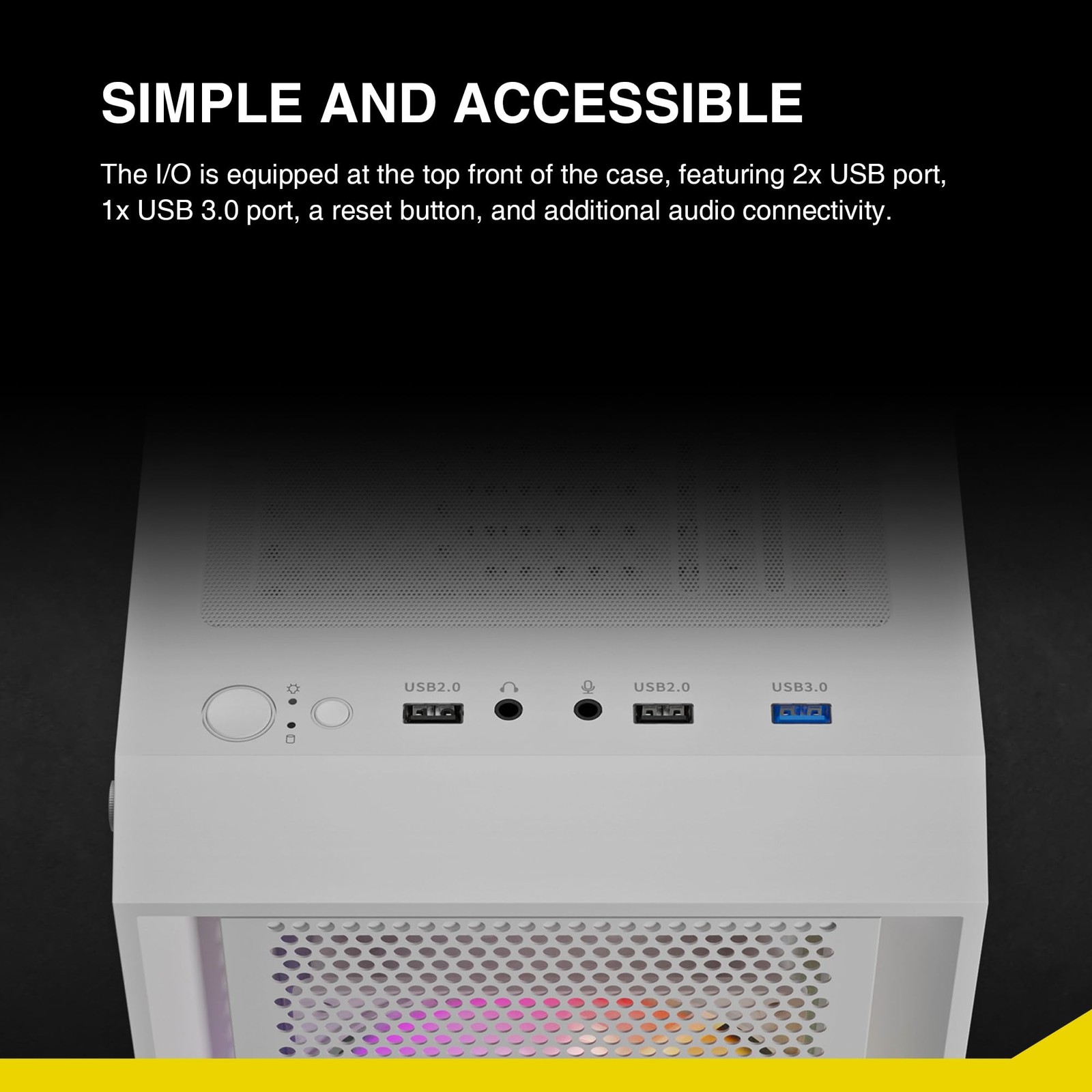 White ATX Mid Tower Gaming Computer PC Case with Side Tempered Glass, Preinst…