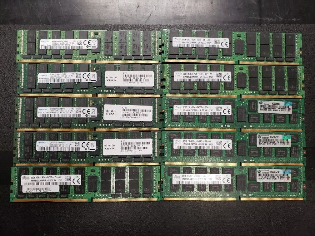 [ BULK LOT OF 10 ] 32GB 2Rx4 PC4-2400T DDR4-19200 LRDIMM ECC Server Memory RAM