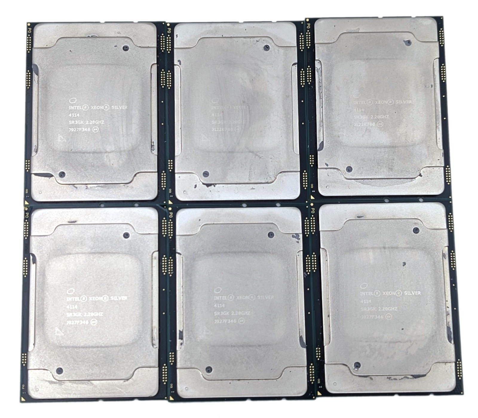 Lot of 6 Intel Xeon Silver 4114 2.20GHz 13.75MB Cache 10-Core LGA 3647 CPU SR3GK