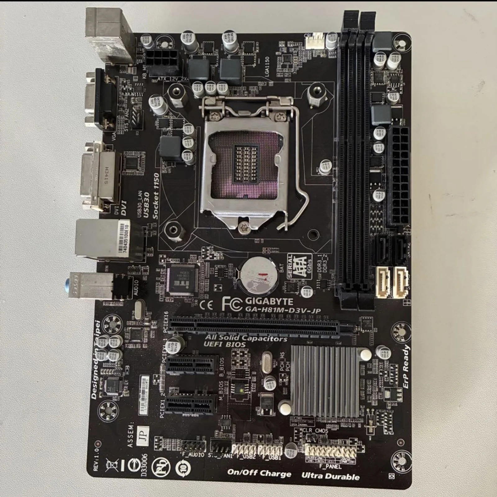GIGABYTE GA-H81M-D3V-JP LGA1150 DDR3 Micro ATX Motherboard Tested Working