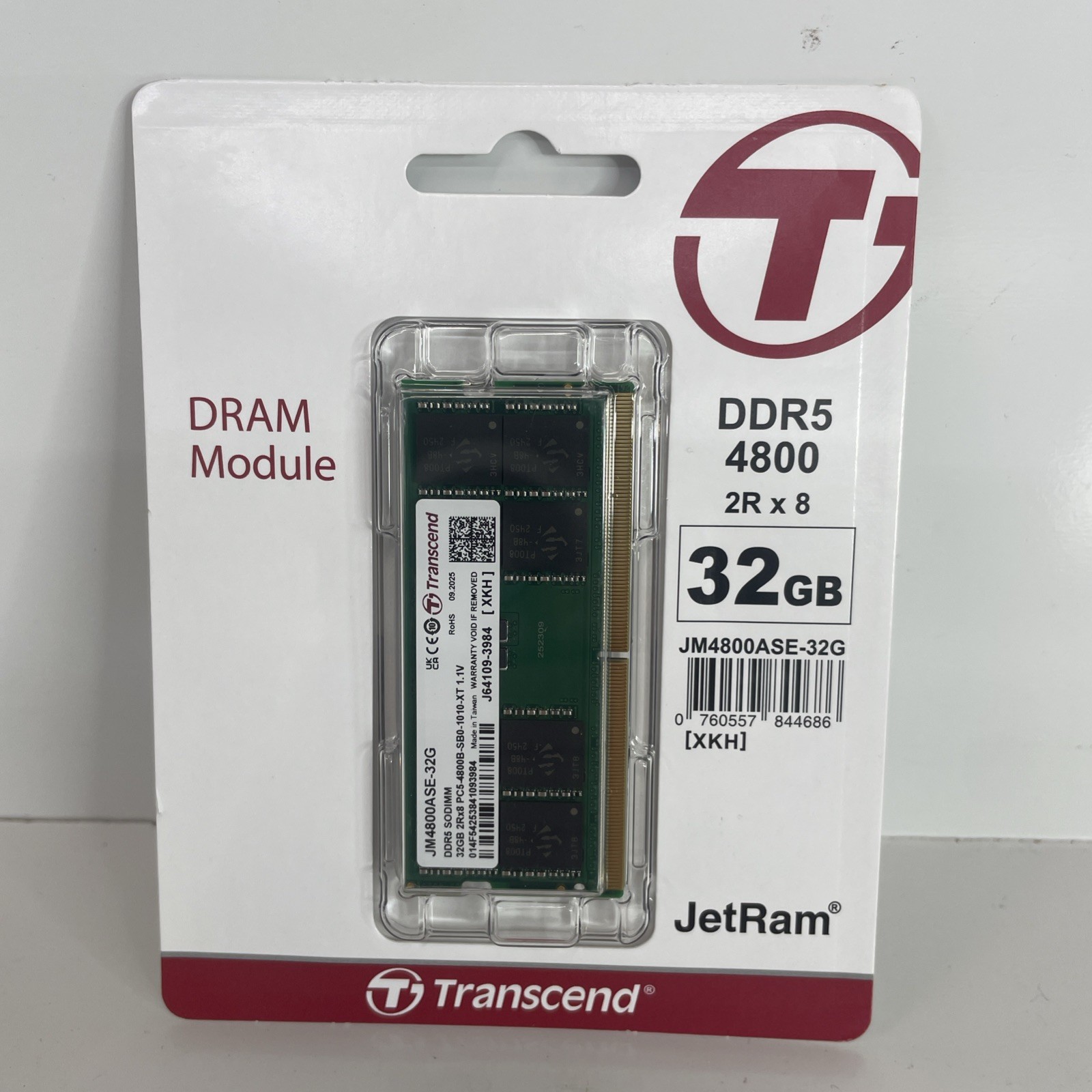 Transcend JetRam JM4800ASE-32G 32 GB 1 x 32 GB DDR5 4800 MHz 262-pin SO-DIMM