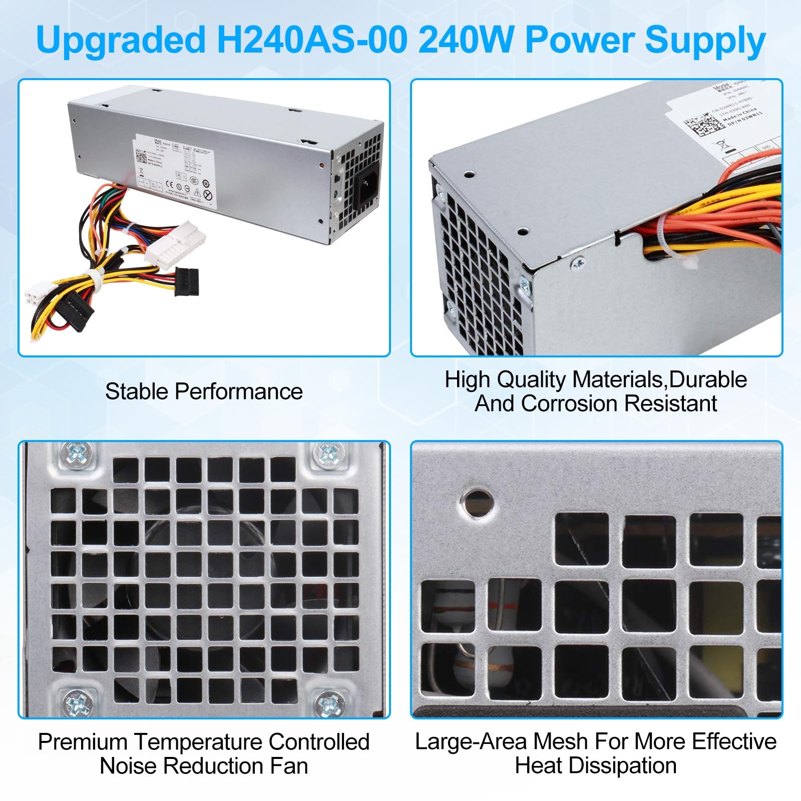 240W Power Supply Unit Replacement for Dell OptiPlex 390 790 960 990 3010 901…
