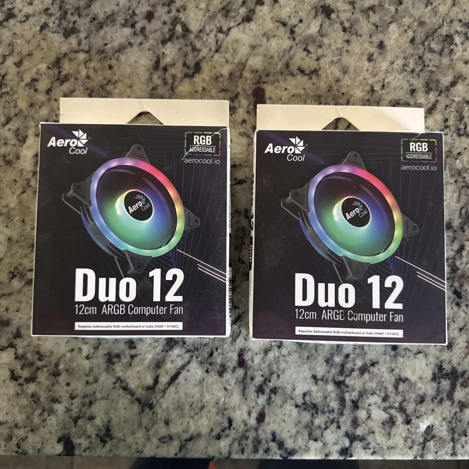 Lot of 2 Aero Cool Duo 12 – 12cm ARGB Cooling Fan