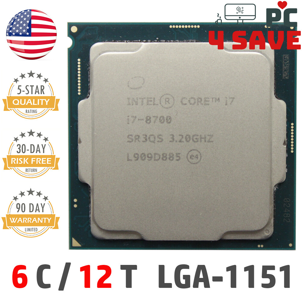 Intel 8th Gen Core i7-8700 SR3QS 3.20GHz (Turbo 4.60GHz) 6-Core 12M LGA-1151 CPU