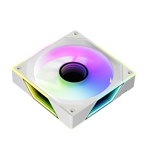 20mm ARGB Computer Case Fan, 4 Pin PWM, Silent Computer Standard 120mm 1 White
