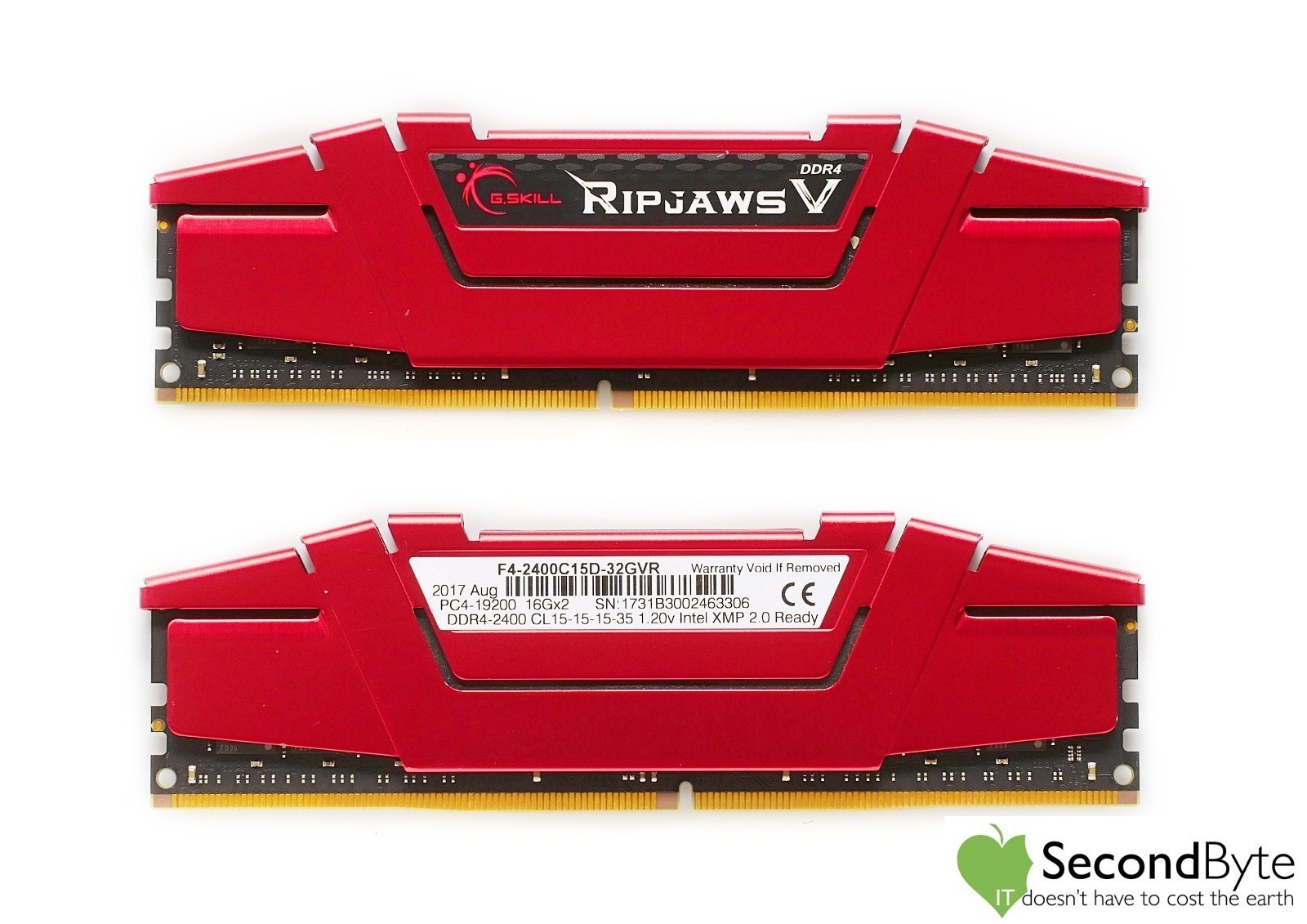 G.Skill Ripjaws 32GB (2x 16GB) DDR4-2400 PC4-19200 Gaming RAM F4-2400C15D-32GVR