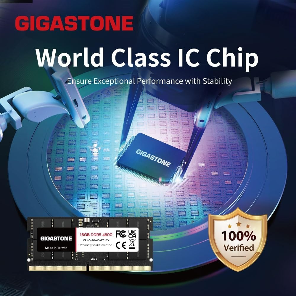 [DDR5 RAM] GIGASTONE 64GB Kit (4x16GB) DDR5 4800MHz PC5-38400 CL 40-40-40-77 1.1