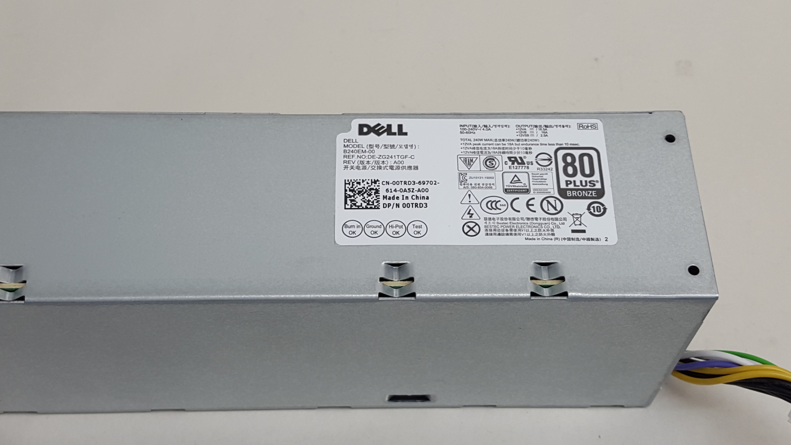 Dell OptiPlex 7040 MT 8 Pin 240W SFF Desktop Power Supply 0TRD3