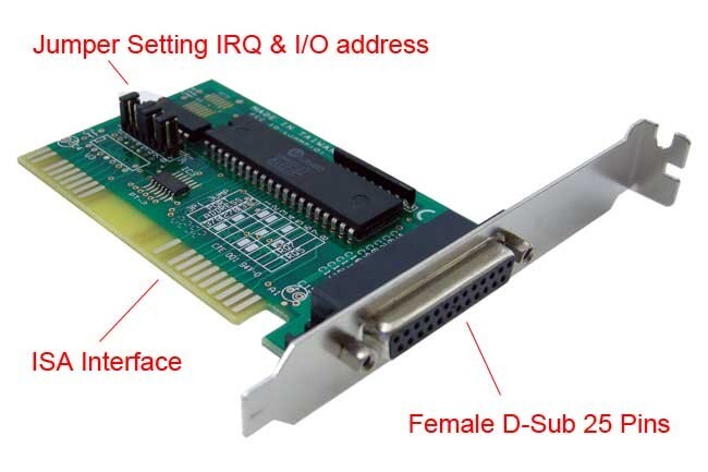 ISA Parallel Port 8 bit DB25 Printer Card LJKMP101
