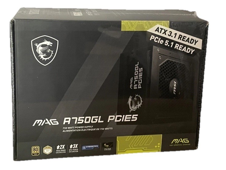 SEALED – MSI MAG A750GL PCIe5 750W 80+ Gold ATX 3.1 Ready Gaming Power Supply