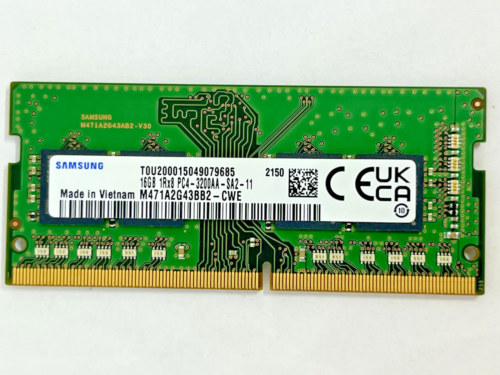 1 Samsung 16GB 1Rx8 PC4-3200AA-SA2-11 LAPTOP RAM