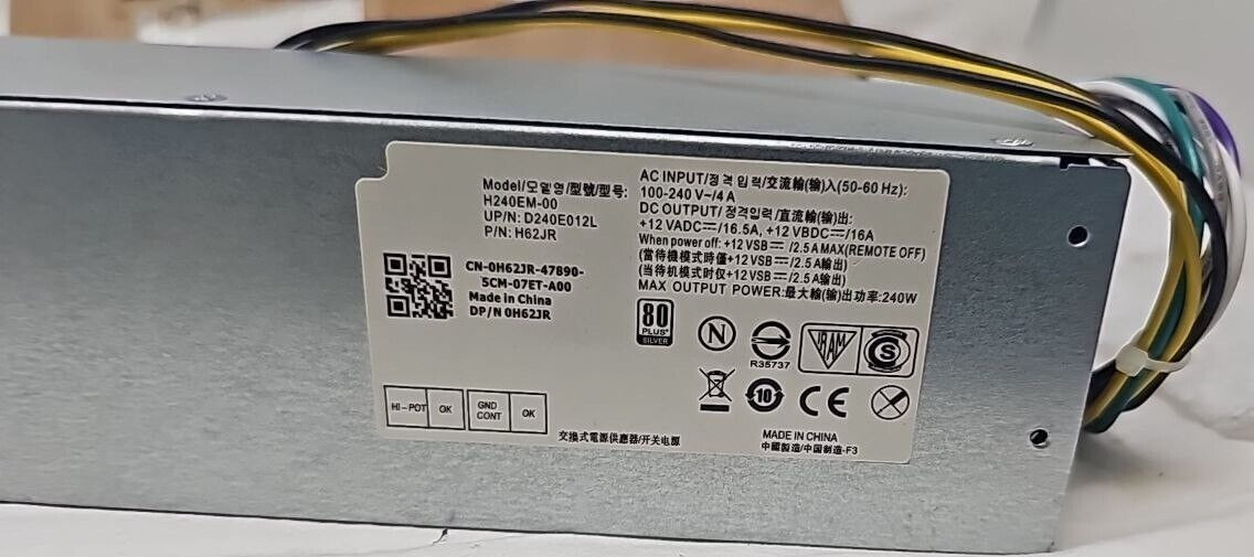 240W Power Supply Replacement for Dell OptiPlex 3040 5040 7040 3650 3656 3250 SF