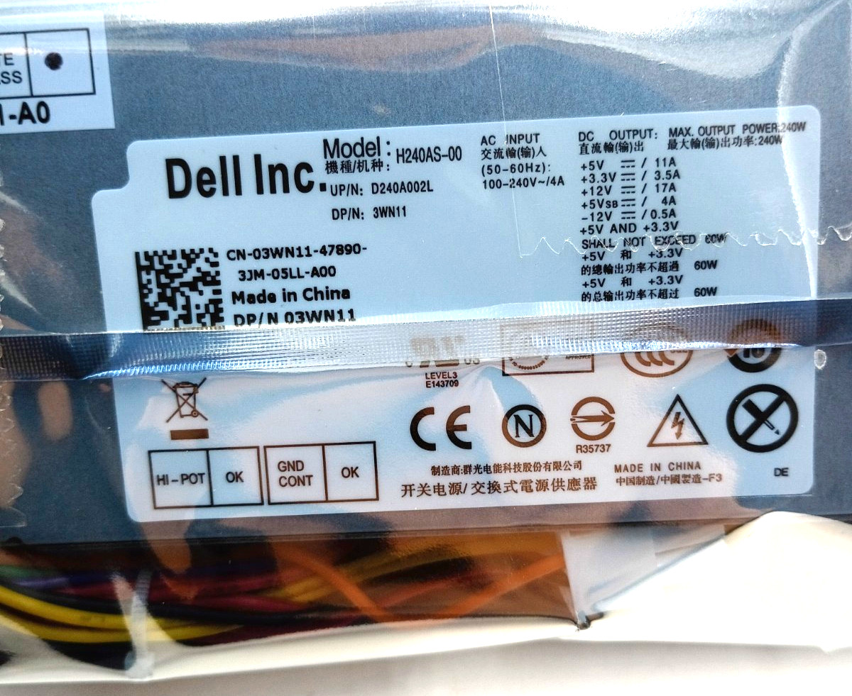 240W Power Supply For Dell H240AS-00 NEW