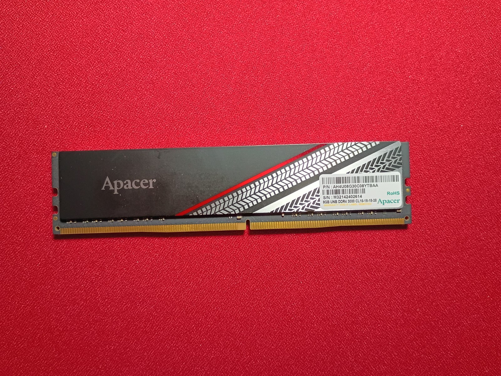 APACER 8 GB DDR4 DESKTOP RAM PC4-3000 AH4U08G30C08YTBAA, SKU 23940