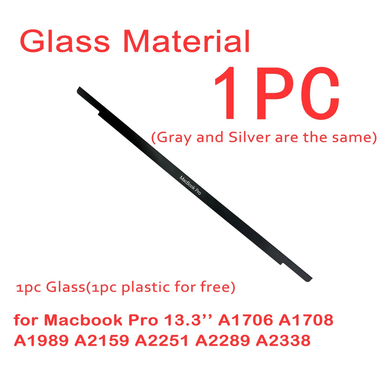 Original Front Glass Bezel Logo Strip Cover for MacBook Pro 13 A2338 M1 2020