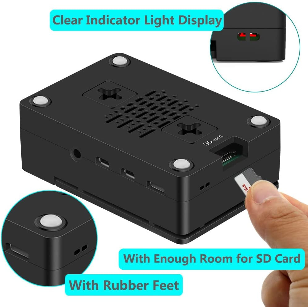 Raspberry Pi 4 Case Iuniker Raspberry Pi 4 Fan ABS Case with Cooling Fan Raspb